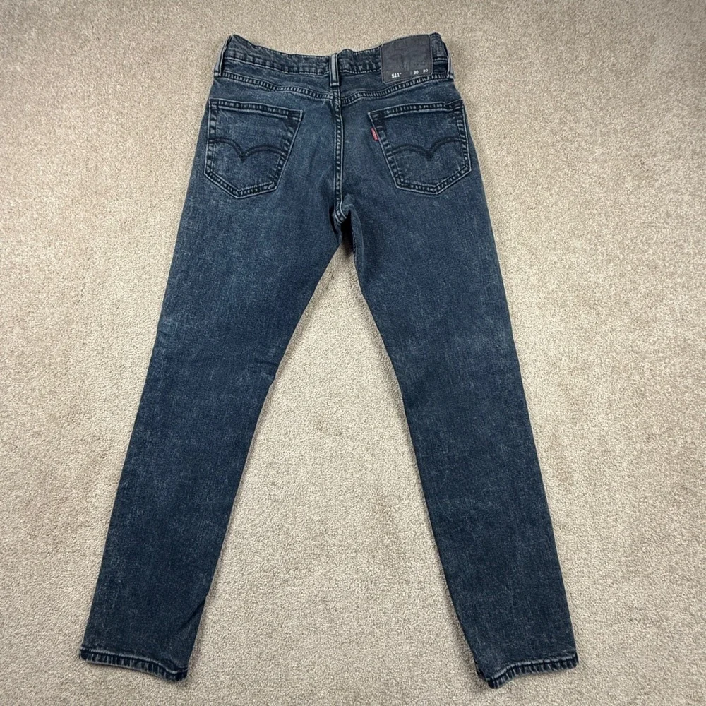 Levis 511 Slim Fit Jeans Mens 30x30‎ Dark Acid Wash Denim Pants 1333
